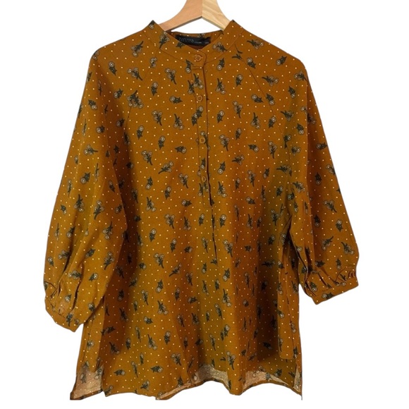 Zanzea Women’s 3/4 Sleeve Retro Baggy ONeck Tops Shirt Tee Yellow‎ Size XXXL NWT - Picture 1 of 3